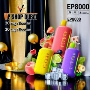 ELF Bar EP8000 Disposable Vape with 8000 puffs capacity, mesh coil technology, and premium flavors available in Dubai UAE