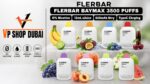 Flerbar Baymax 3500 Puffs 0mg Disposable Vape with rechargeable battery and nicotine-free e-liquid available in Dubai UAE